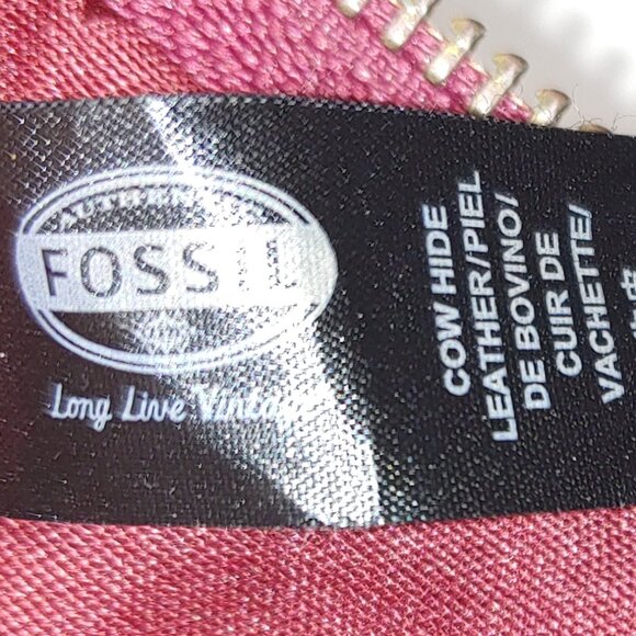 Fossil Long Live Vintage Leather Wallet Red - Picture 9 of 16